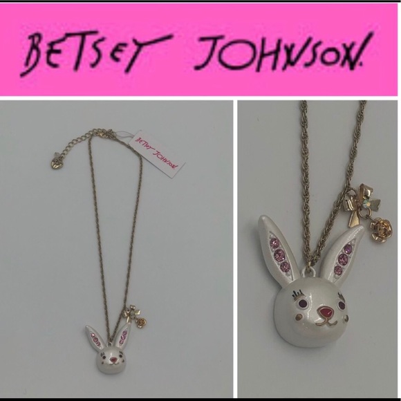 Betsey Johnson Enamel Bunny Necklace. 🐰 - Picture 5 of 10